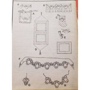Vtg Christmas Decorations Sewing Pattern Simplicity 7914, Stocking, Table Runner